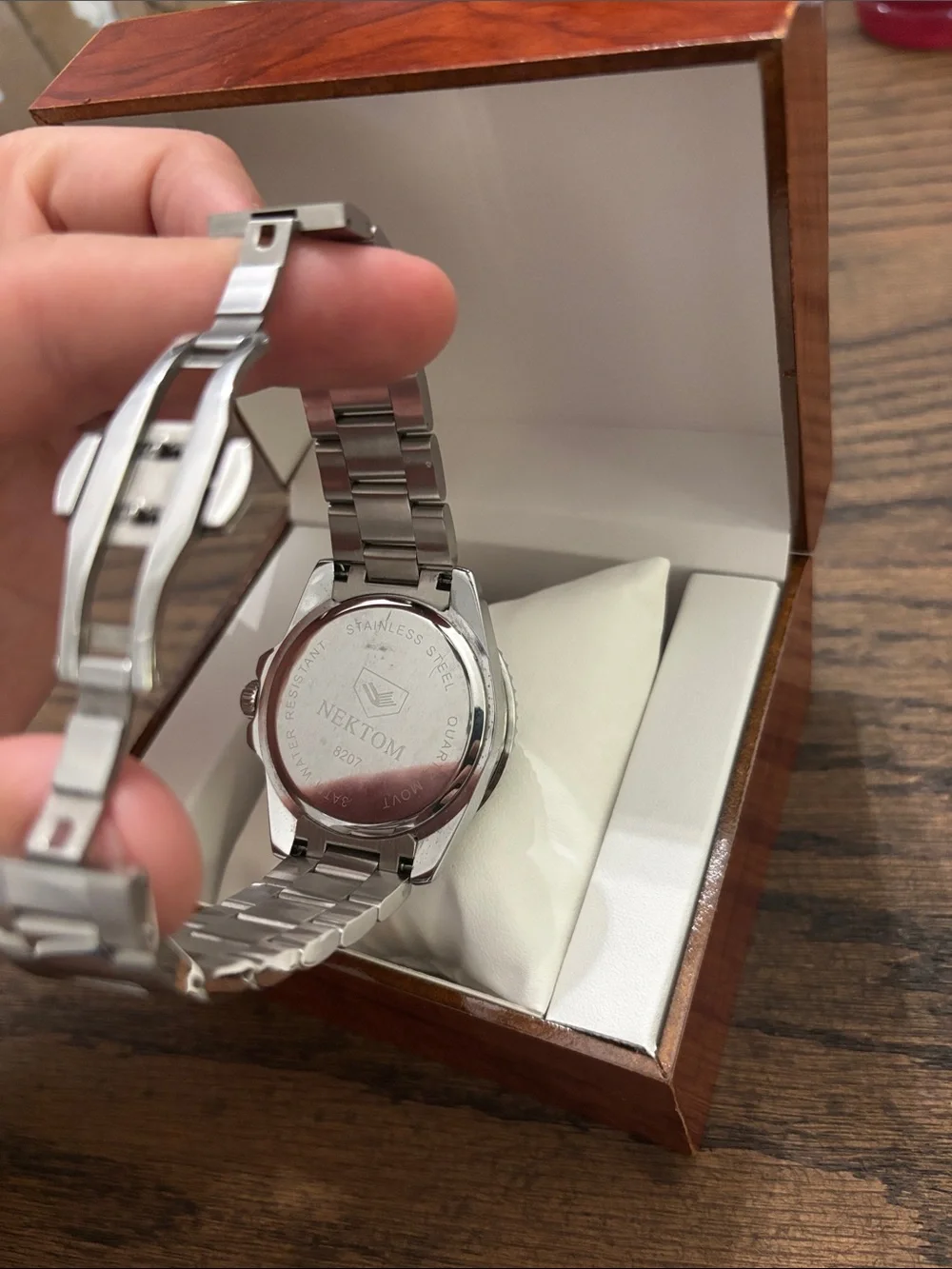 Nektom Men’s Stainless Steel Watch with Green Dial and Bezel